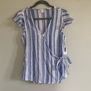 stripped wrap shirt